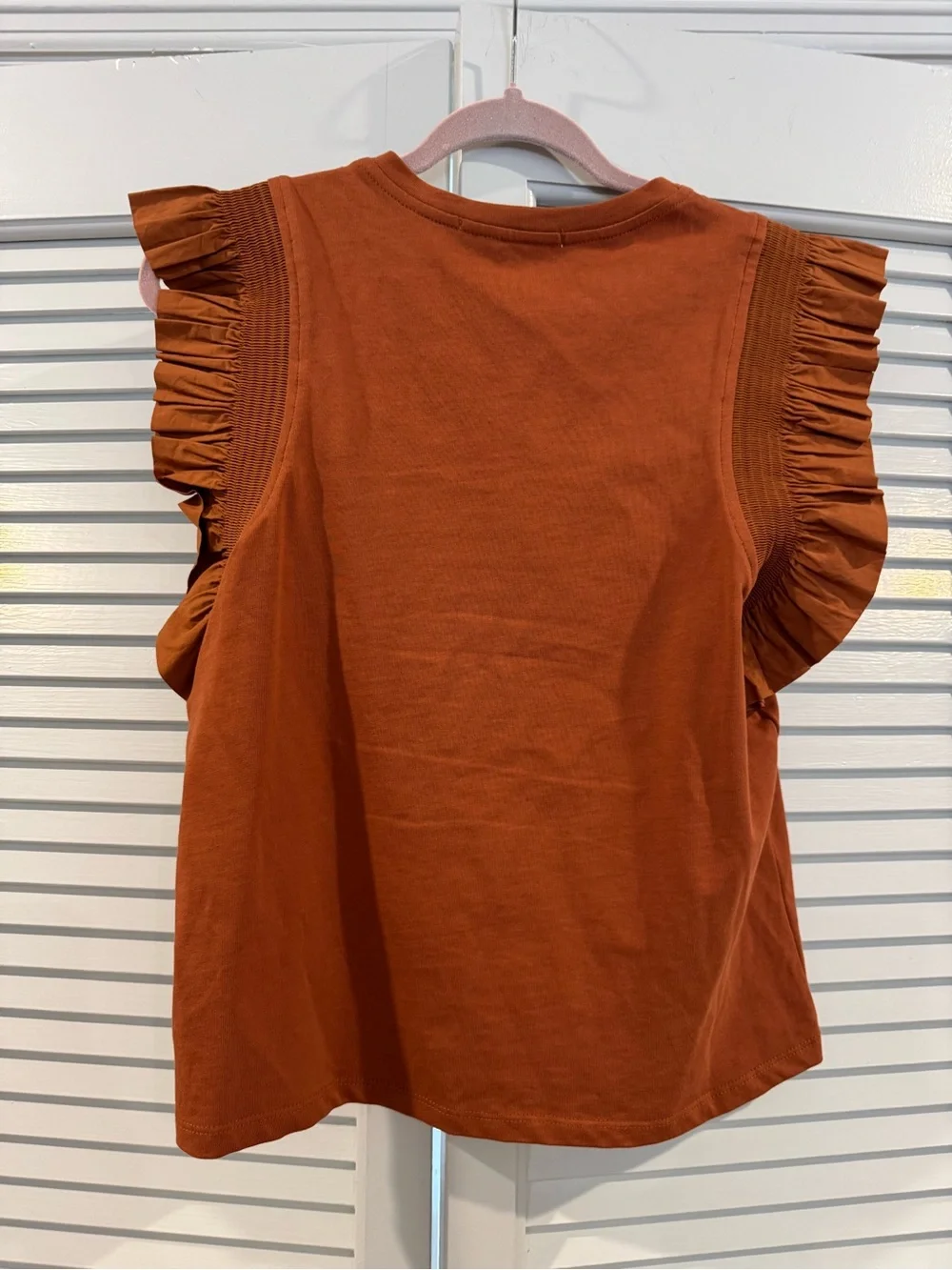 English Factory Rust Ruffle Sleeve Tank Top - Picture 3 of 3